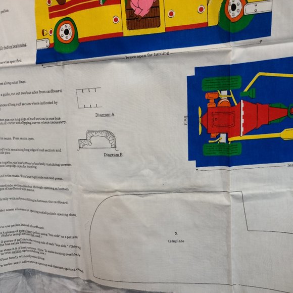 Teachers Pets School Bus Soft Sculpture Fabric Panel by Cranston - Picture 9 of 12